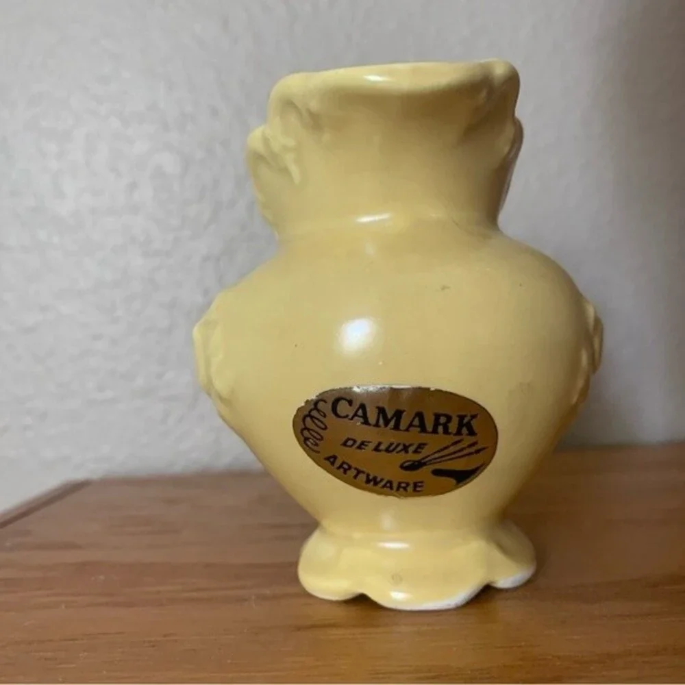 SALE! Vintage Miniature Camark Deluxe Artware Pitcher Vase in Yellow